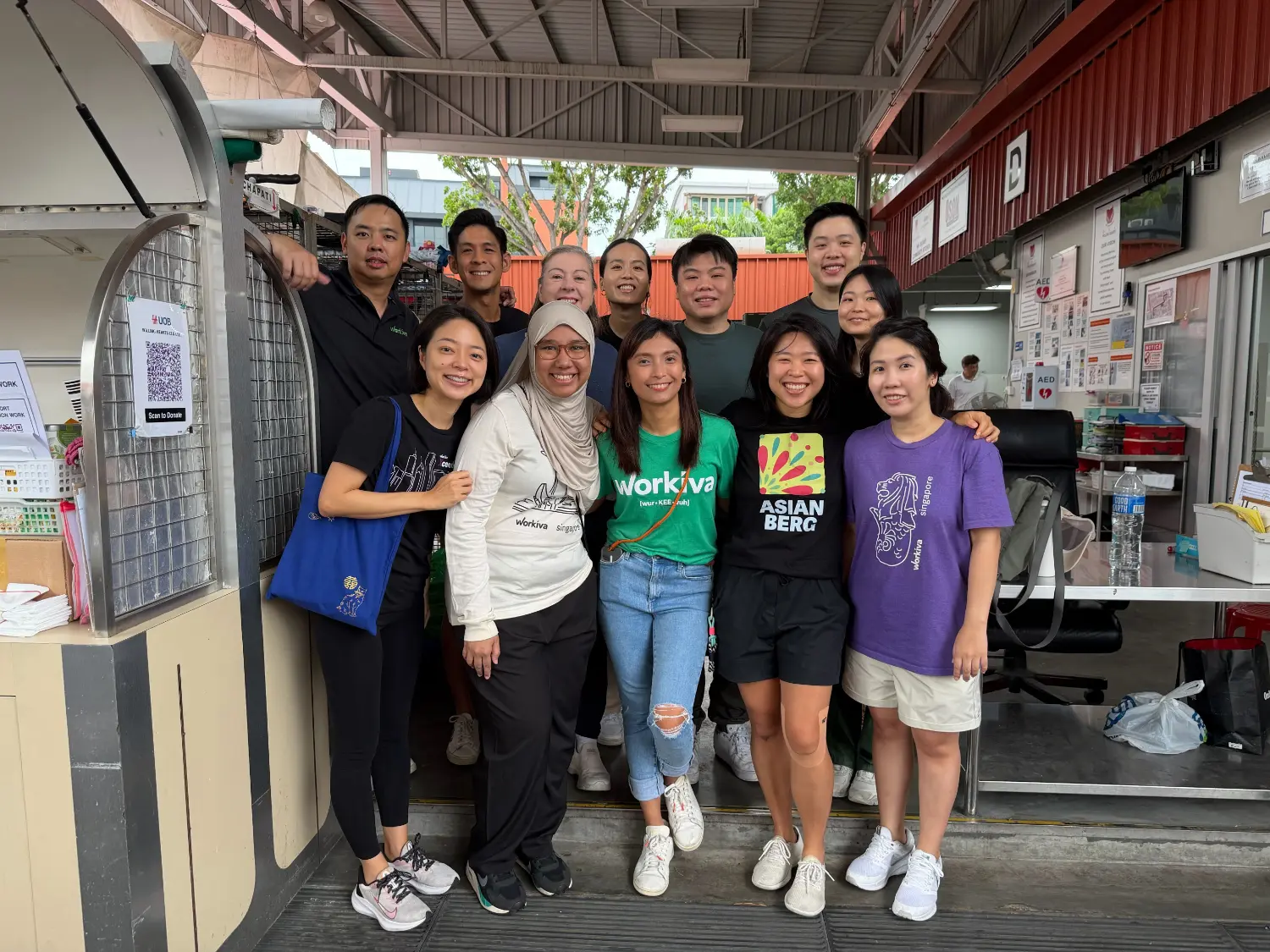 Workiva employees during a team volunteer event.