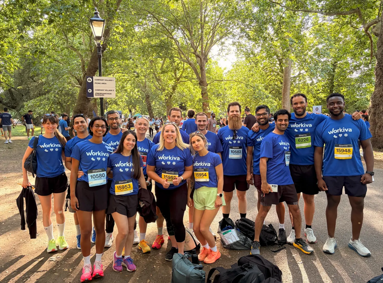 Workiva employees during a team activity.