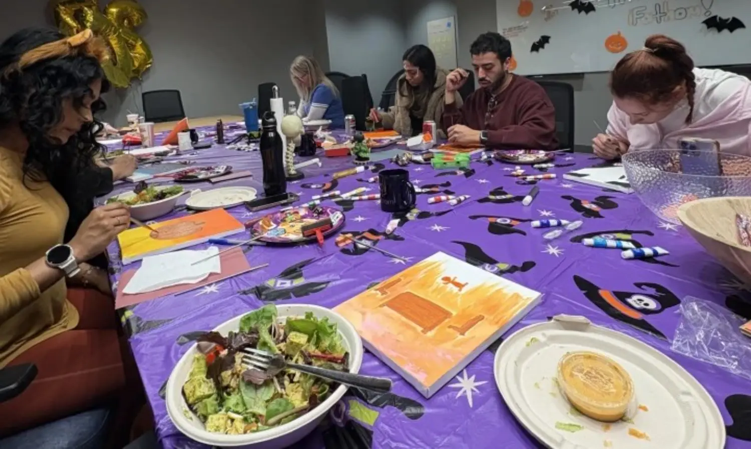 Celebrating Halloween with some crafts and lunch in our Ottawa office!