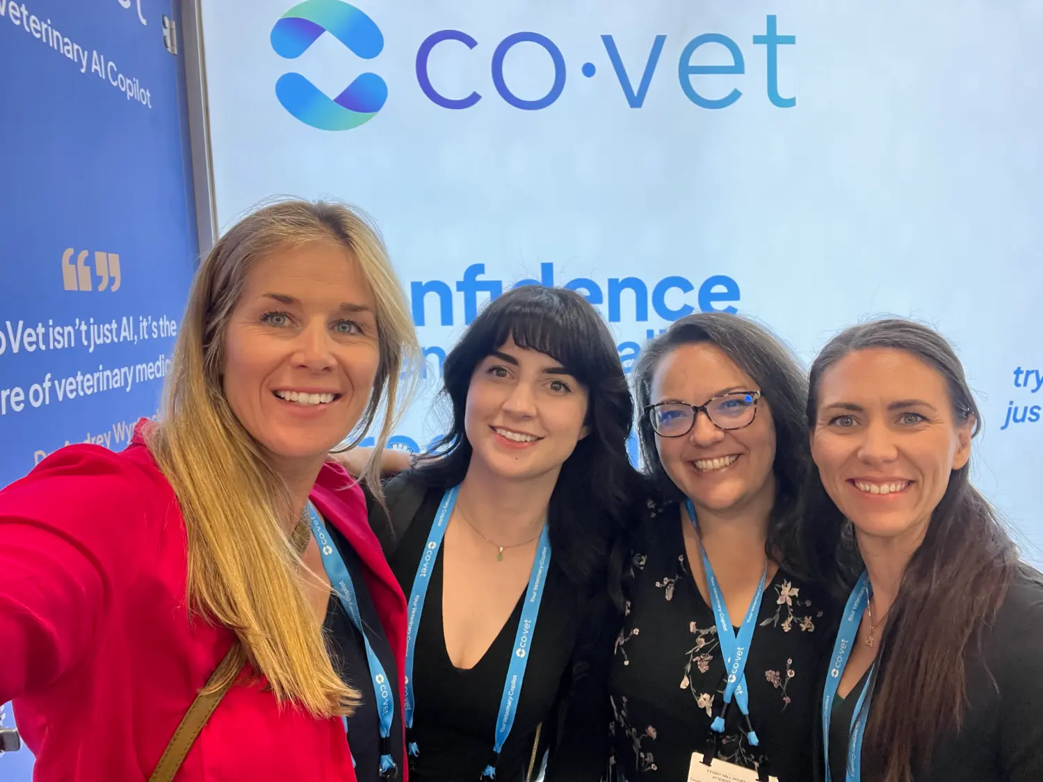 Our team connecting with veterinary professionals at a conference, representing CoVet and showcasing our AI solutions.