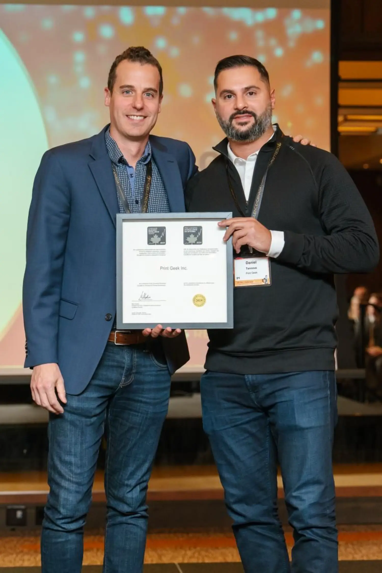 Print Geek Inc. received the Canadian Business Excellence Award for Private Businesses from Excellence Canada!