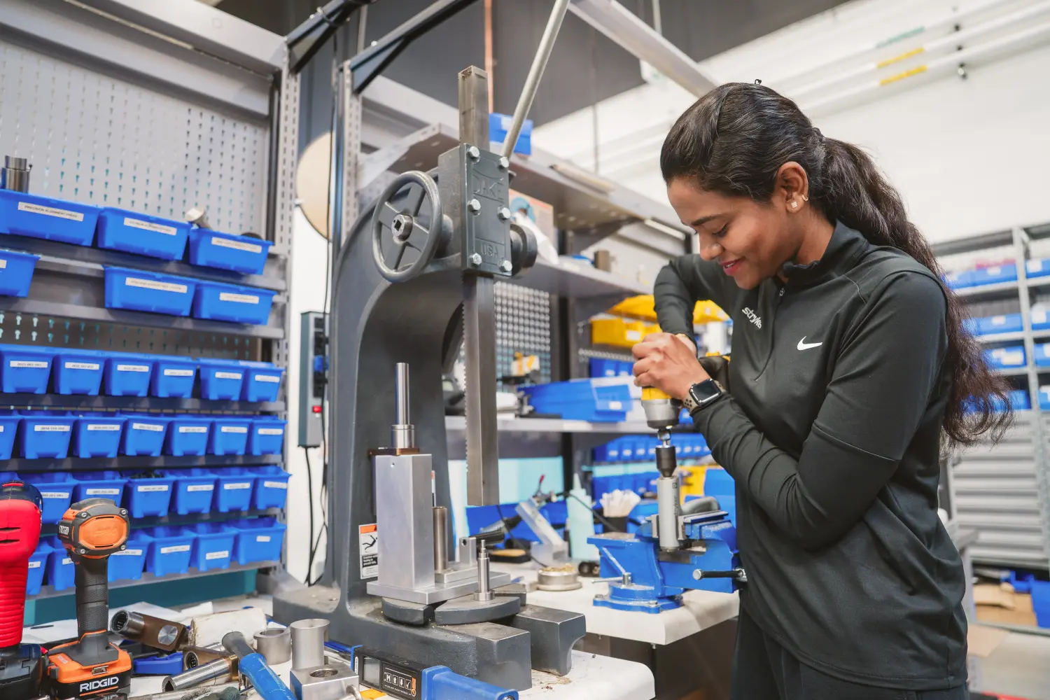 Stryker employee working in the repair depot