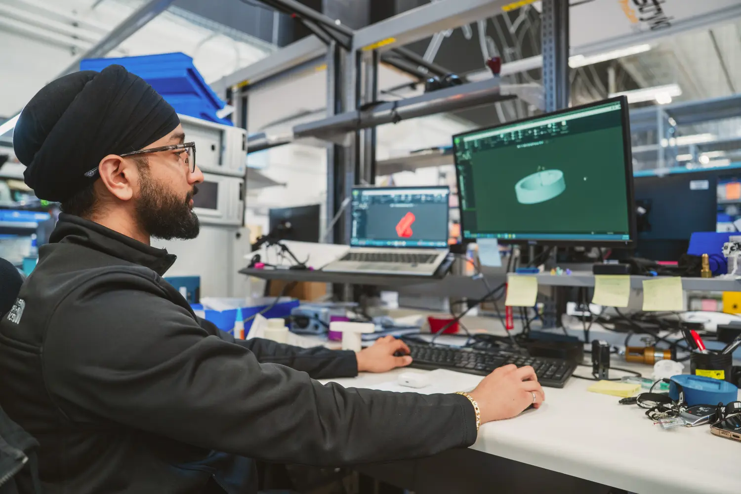 Technical Service employee working on an order