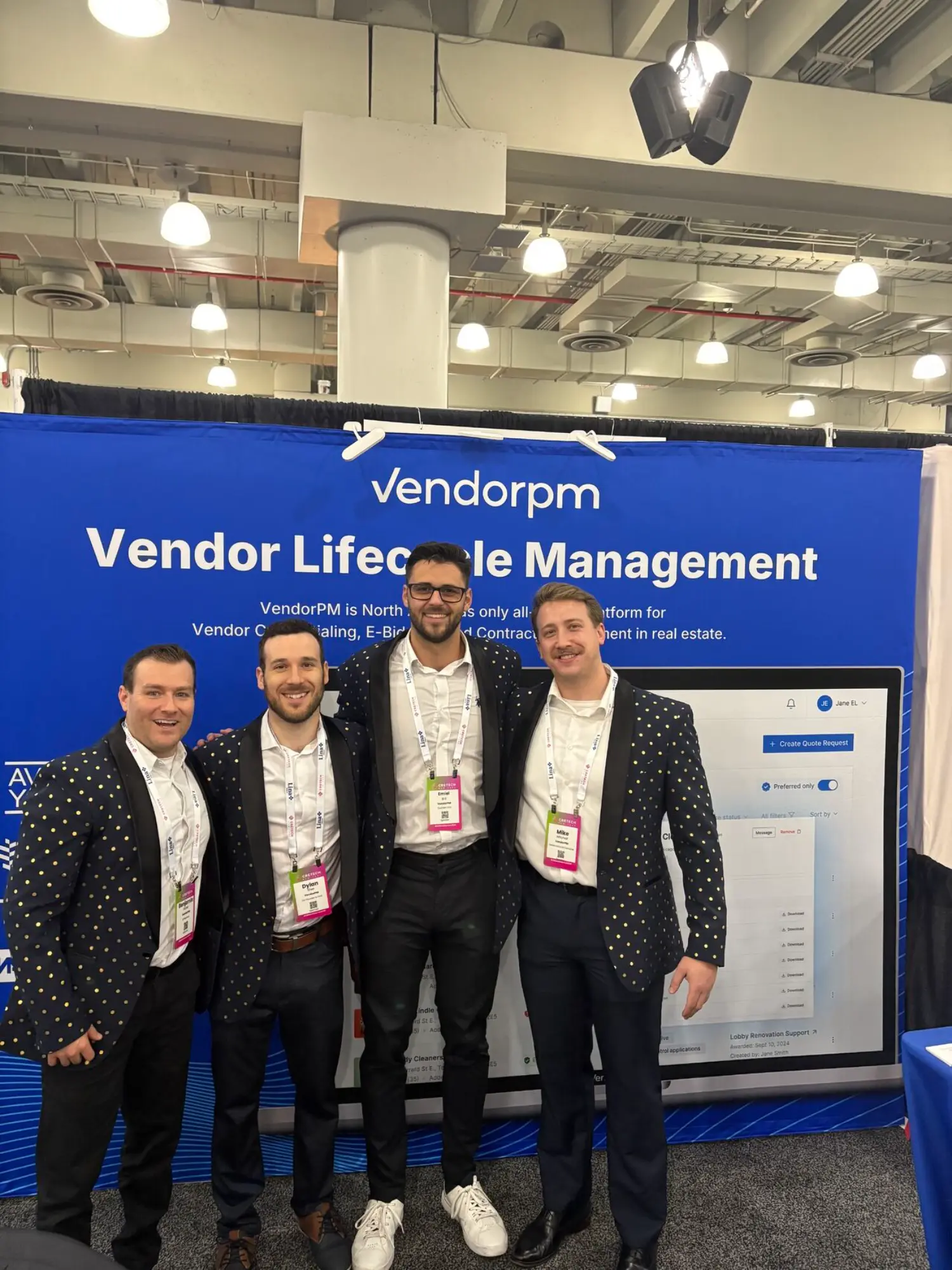 Standing out at a conference in every sense. VendorPM shows up with big energy and polka dots.