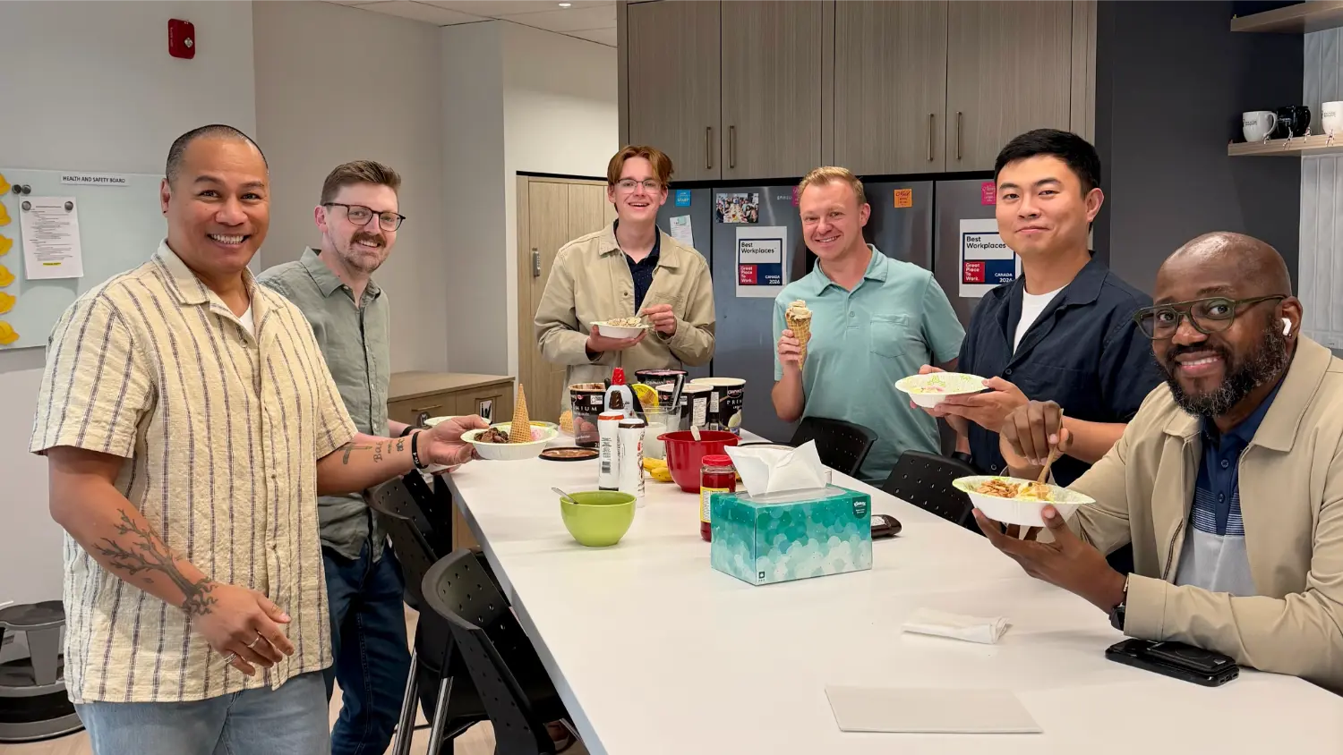 Sundae-making: Just one sample of our frequent gatherings to bring employees together informally.