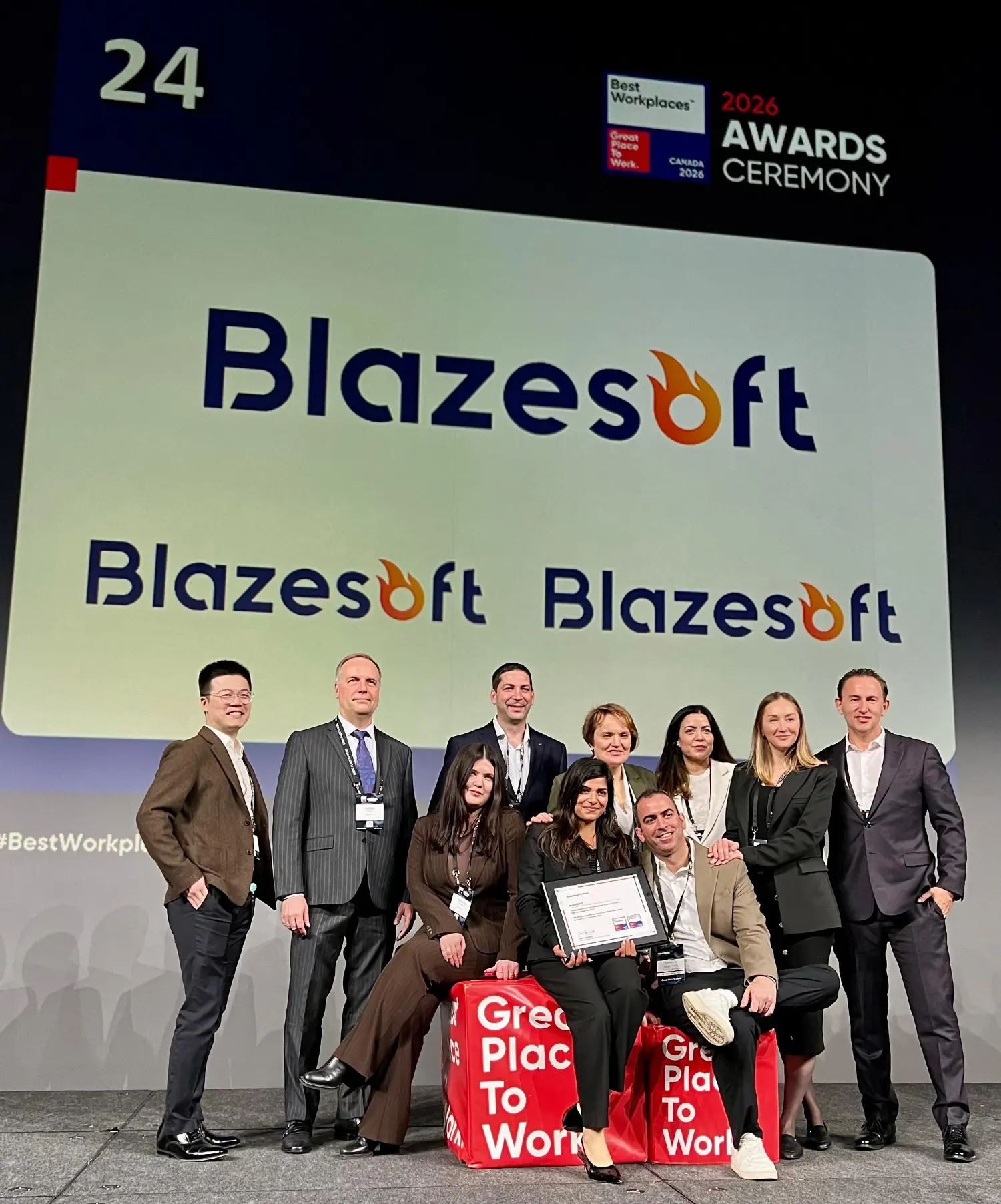 Blazesoft Ltd. proudly ranked #24 in the Best Workplaces™ in Canada 2026 (100–999 employees).