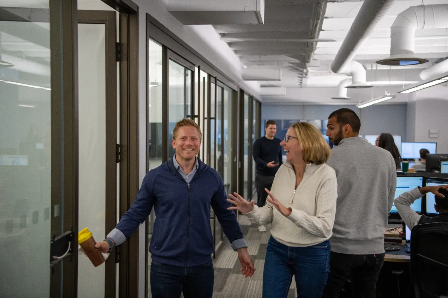 Great company, good laughs: our leaders catching up at our Toronto office