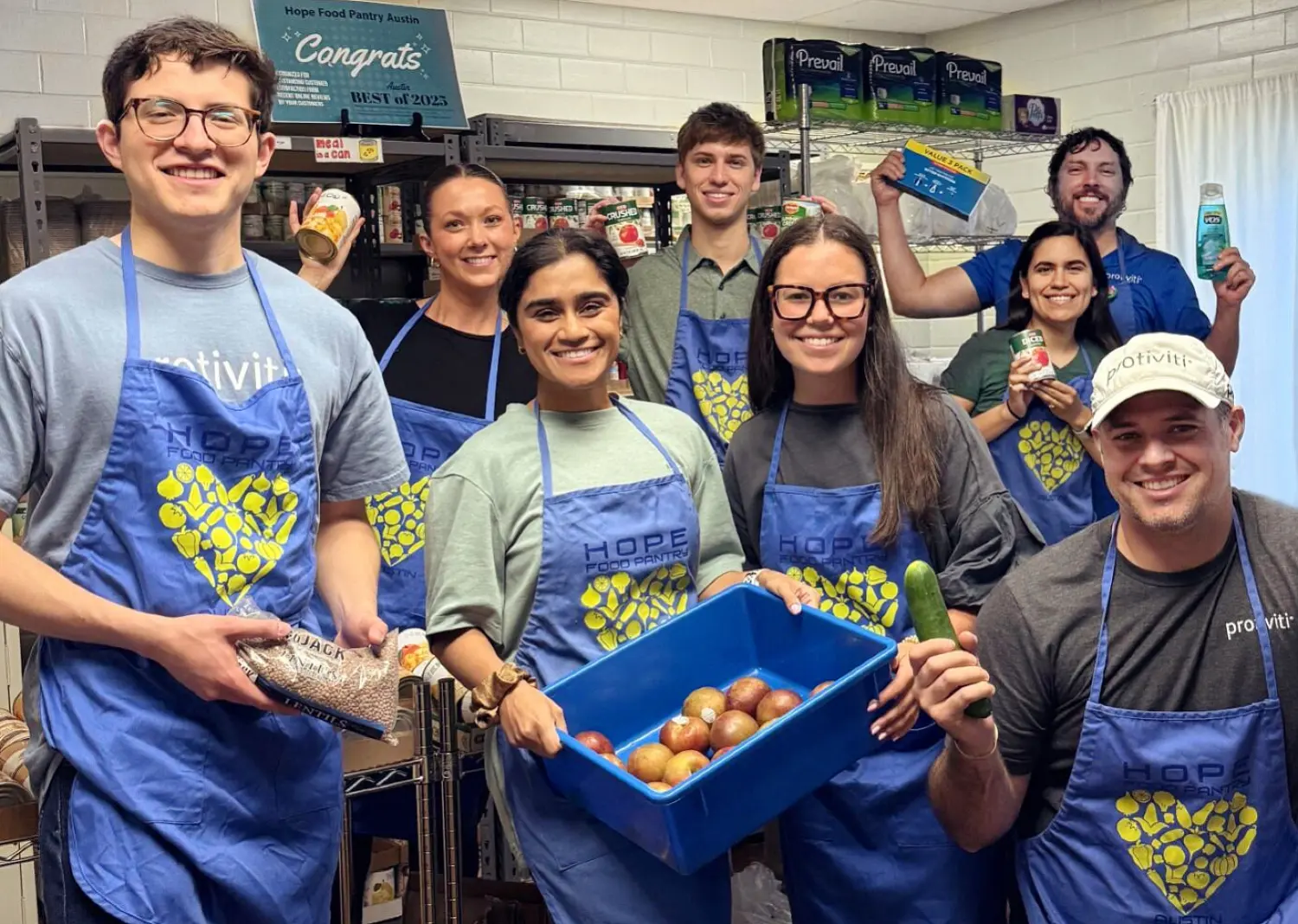Our employees volunteer their time at food packing events throughout the year as part of our i on Hunger program.