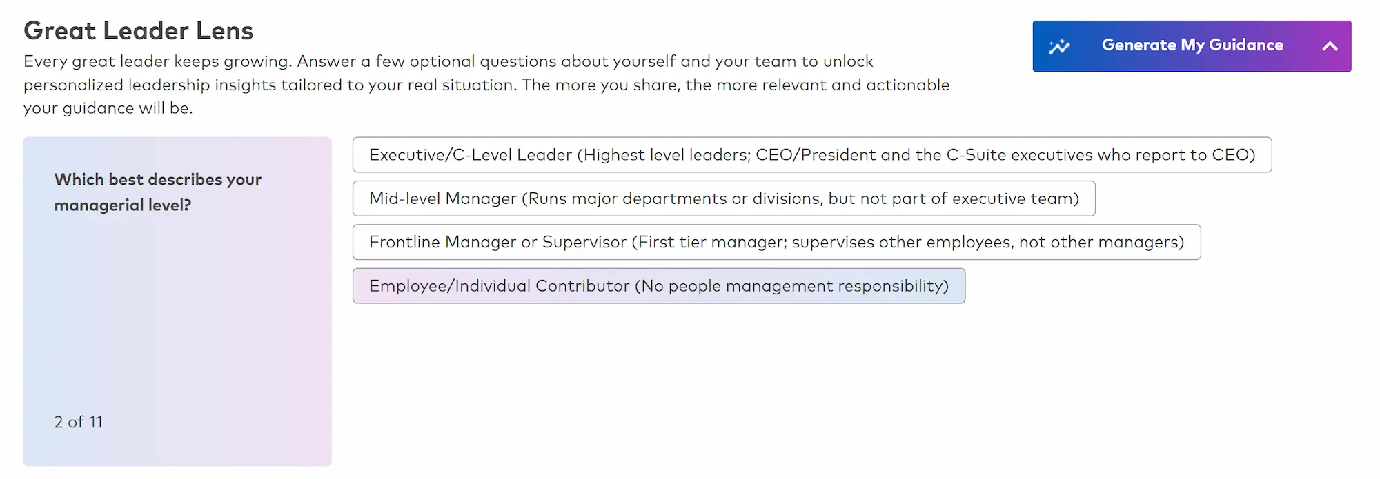 Great Leader Lens